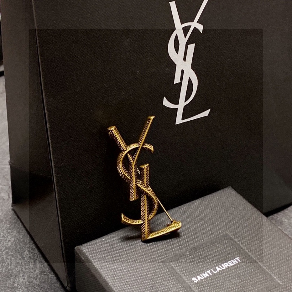 Saint Laurent Paris Bronze Brooch - Picture 5 of 7